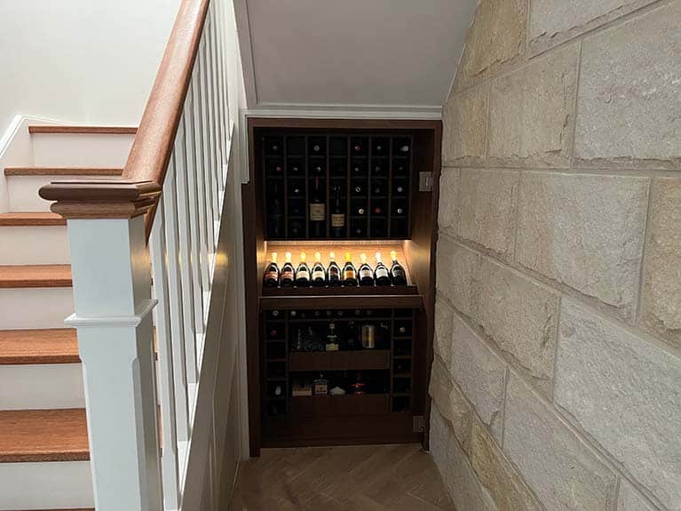 Wine Fridge Under Stairs