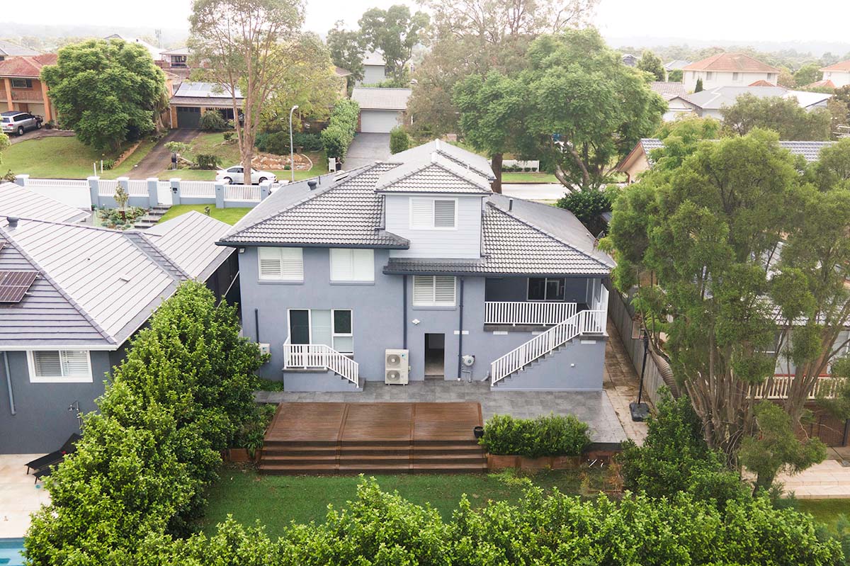 Aerial view of Home Addition in Sydney's North Western suburb of Kellyville